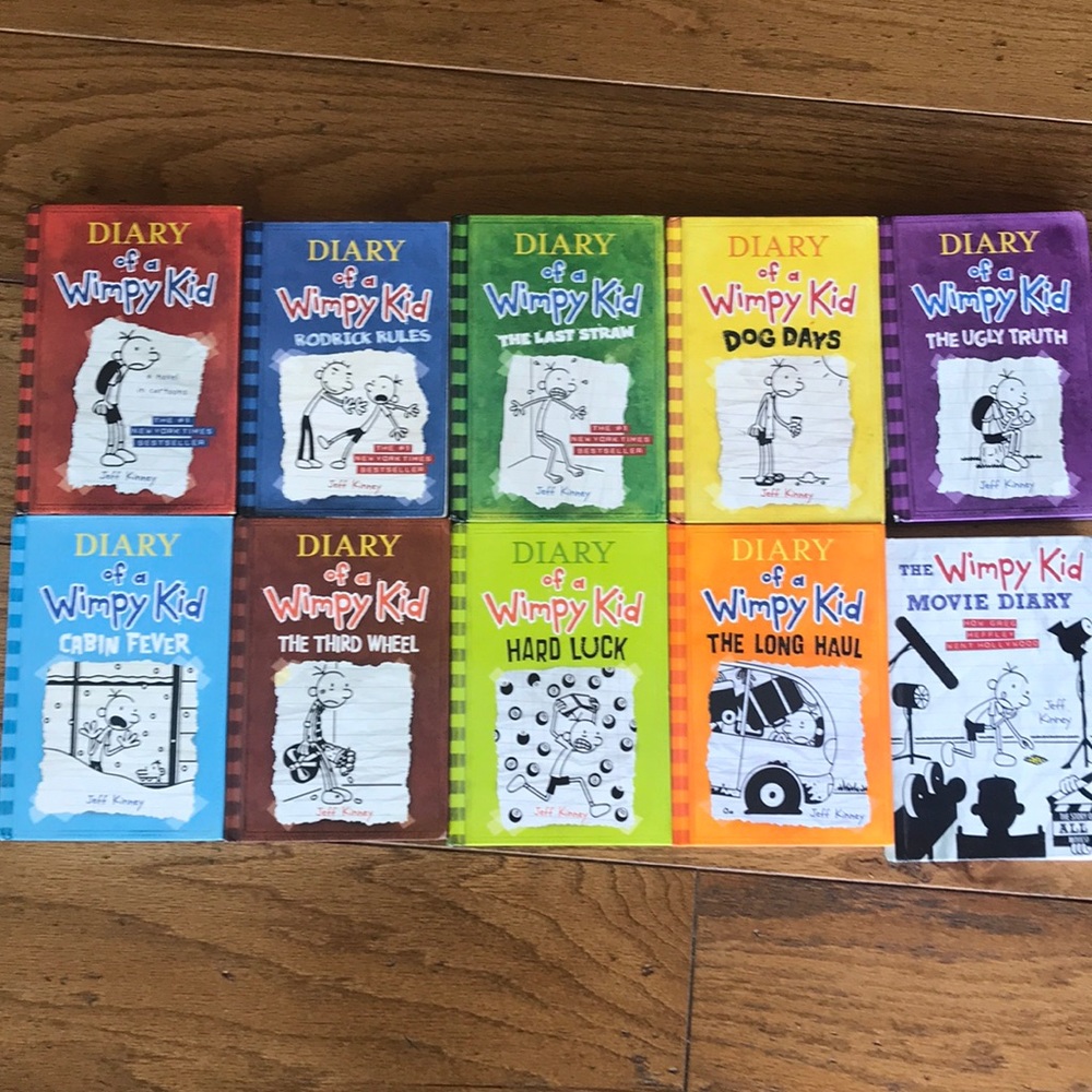 diary of a wimpy kid books 1-9 and movie diary.